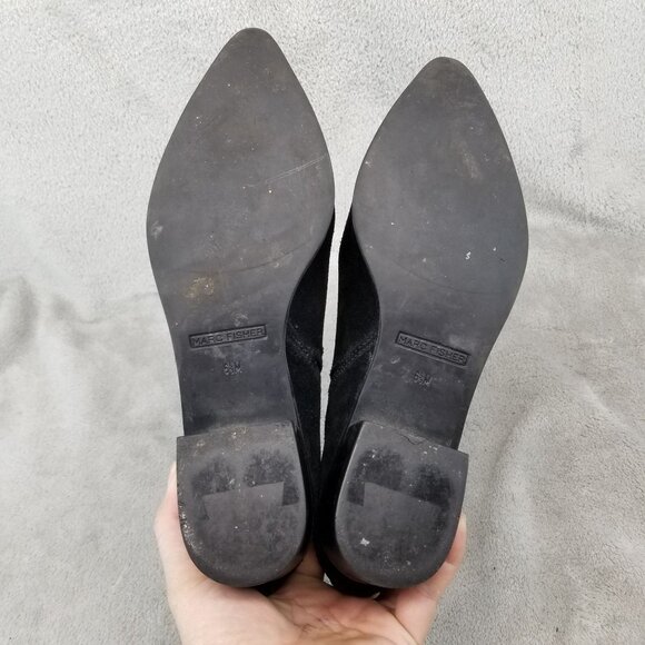 Marc Fisher Shoes Womens Size 6.5 Black Suede Yale Chelsea Ankle Boots *Read* - Picture 9 of 10